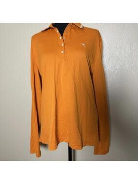 Chervò Sports Long Sleeve Golf Polo Stretch Piqué Nylon Blend Golfcore Orange